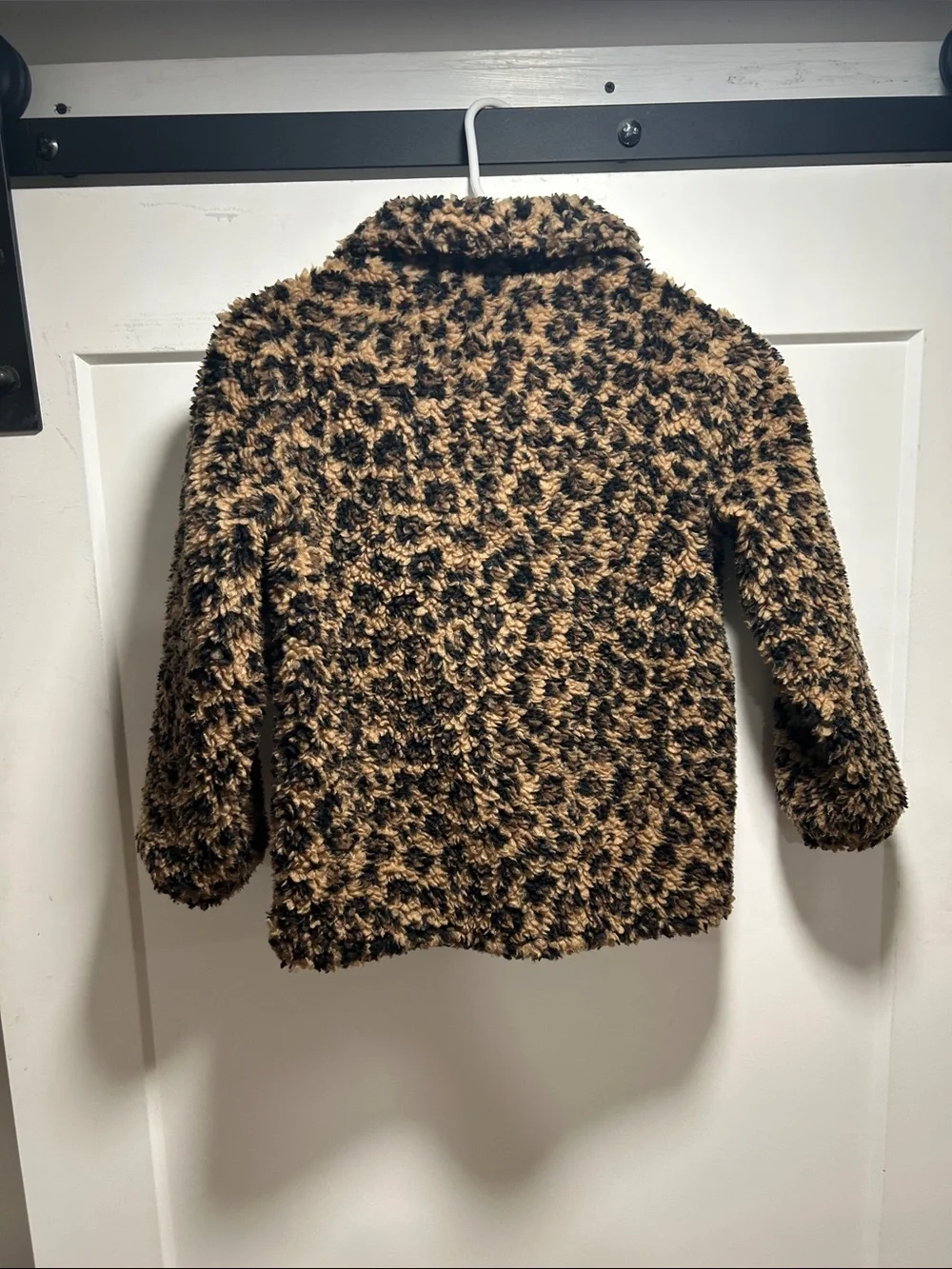 Crewcuts Leopard-Print Faux Fur Puffer Jacket - Black & Tan